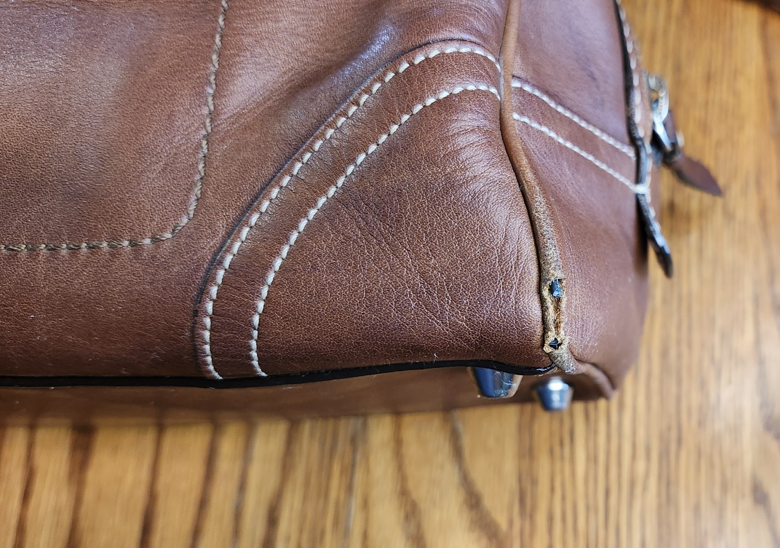 Vintage Coach Hamilton Tanned Cognac Brown Leather Tote Bag Satchel y2k