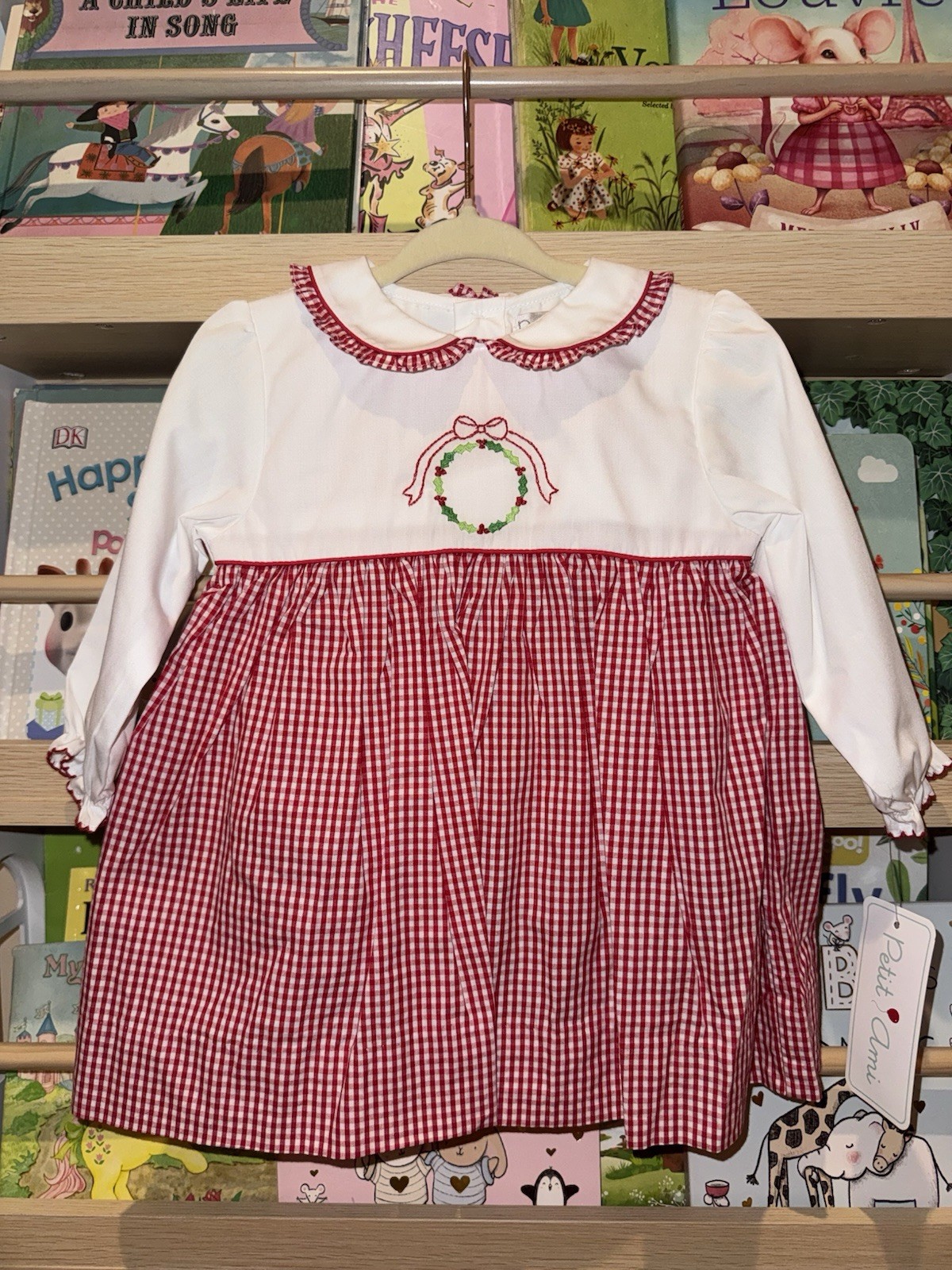 NWT Petit Ami Red Gingham Dress, 12 Months