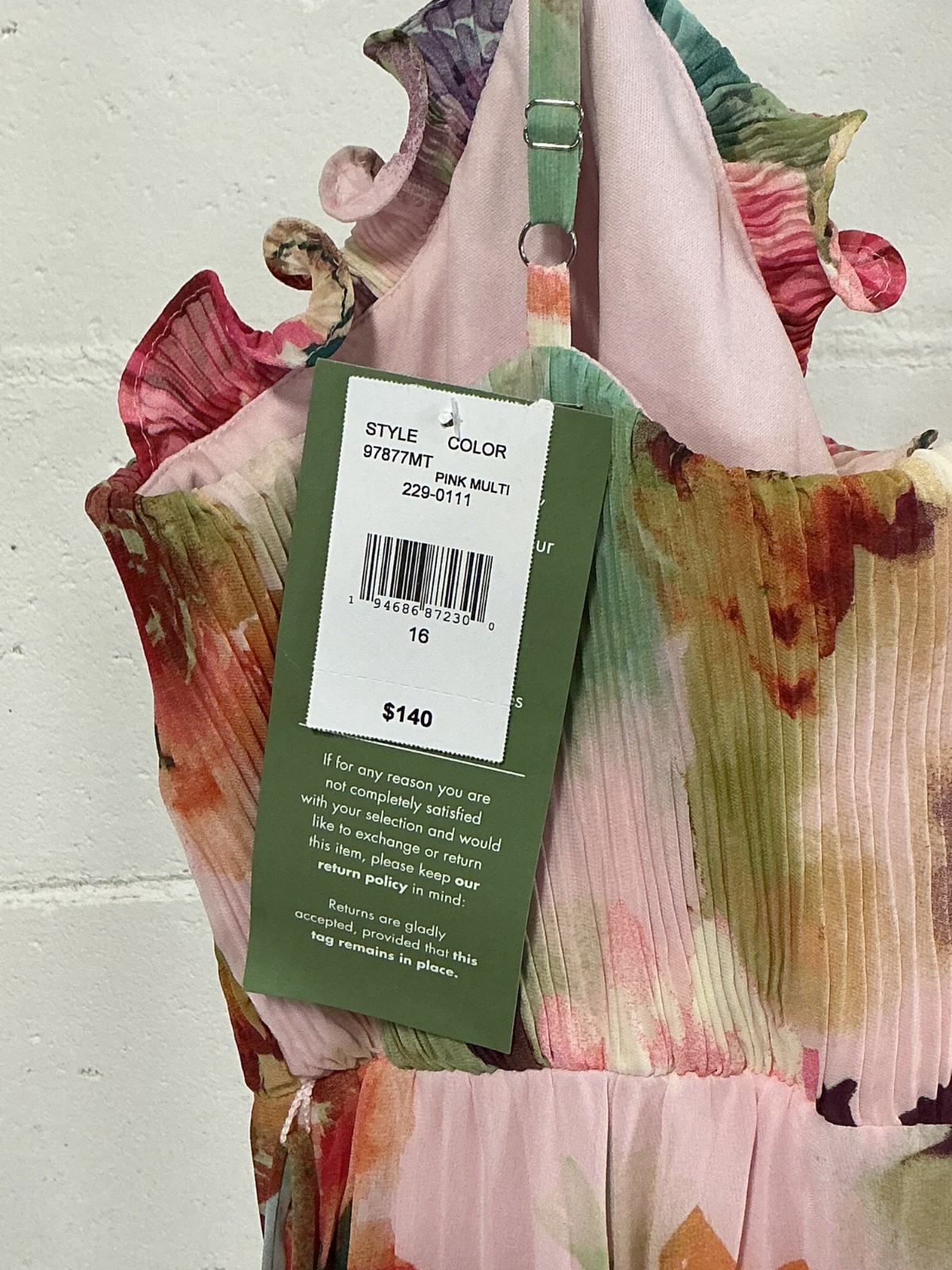 Womens Melonie Pink Multi Color Dress, Size 16