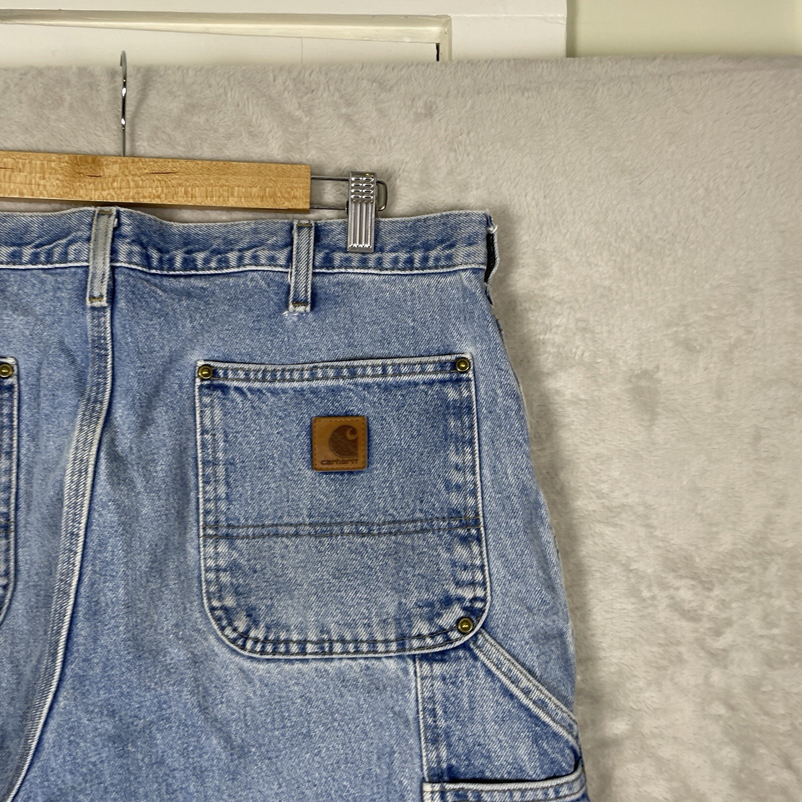 Vintage Carhartt Double Knee Jeans Mens 36×34 B73 DST Distressed Denim Pants