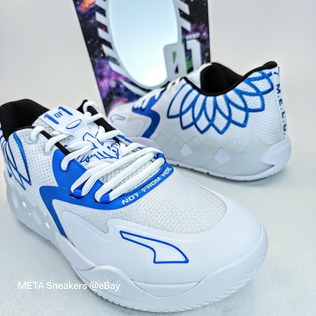 Puma MB.01 US 15 Men’s White Blue Black Basketball LaMelo Ball 376941 11 New