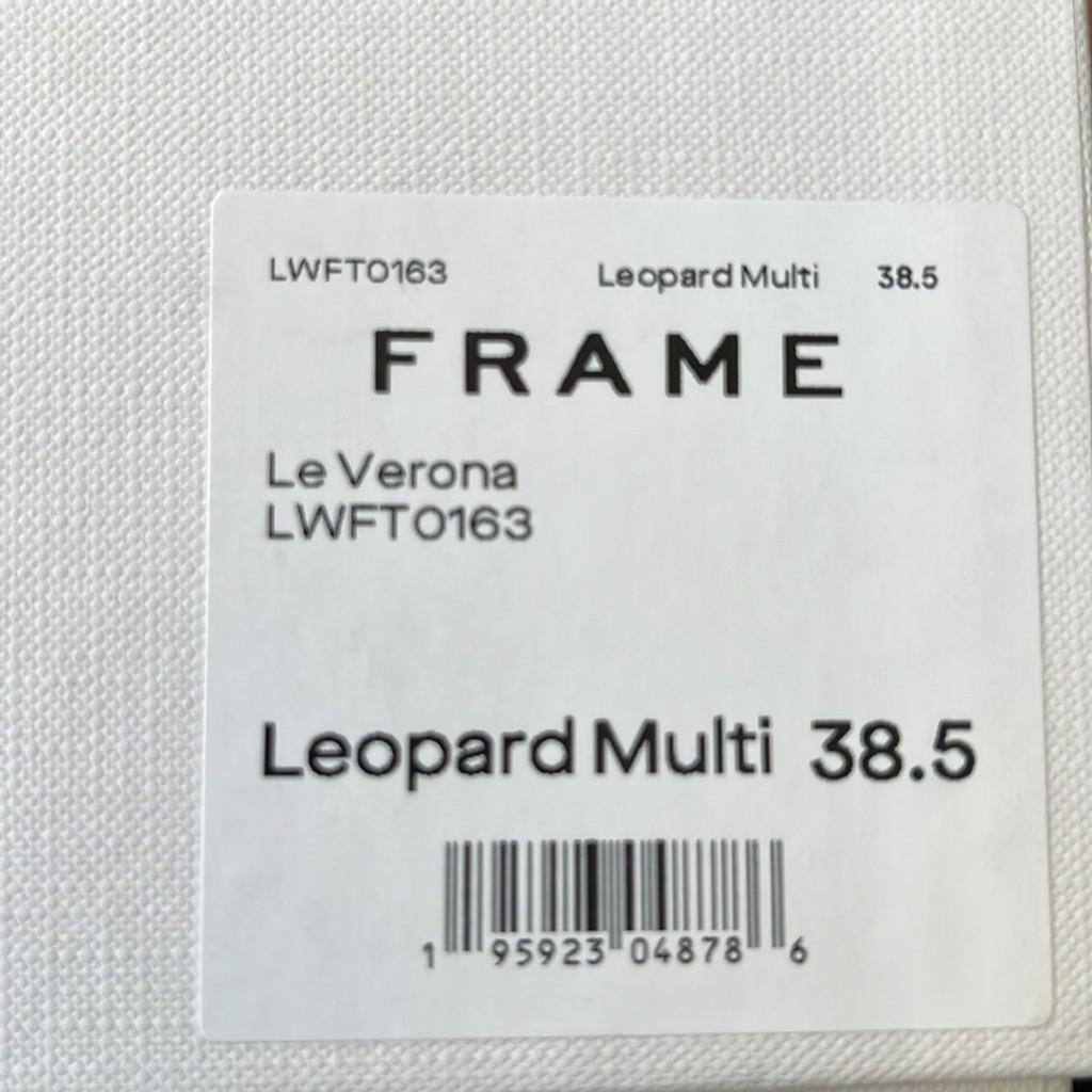NEW FRAME Designer Le Verona Leather Leopard Print Loafers 38 w/ Dust Bag