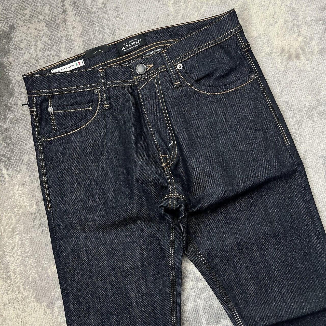 Jack & Jones GLENN Slim Fit Blue Denim Jeans Dark Denim W29 X L32 BNWT