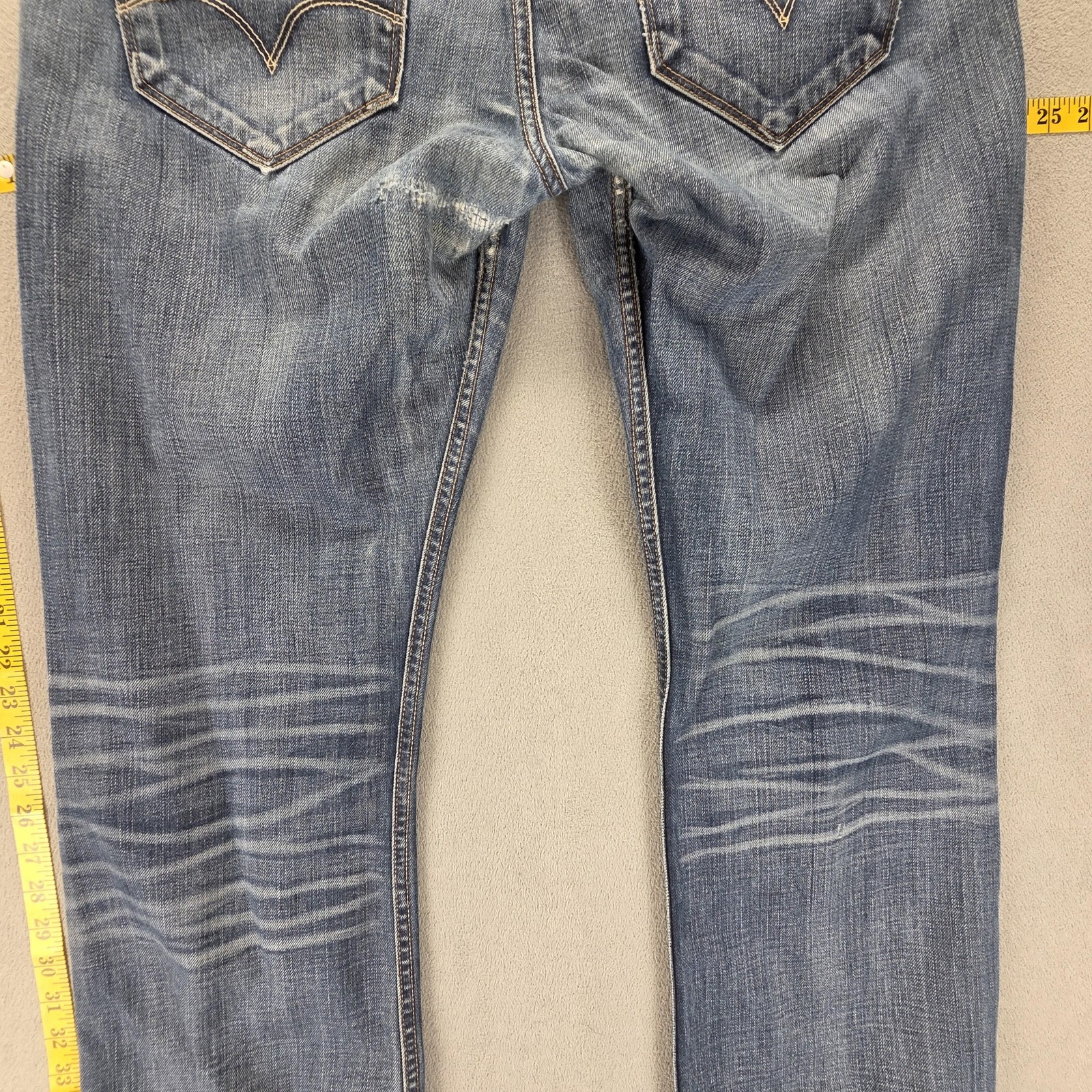 Vintage Levis Engineered Jeans Mens 34×34 Blue Honeycomb Whiskers Zip Fly