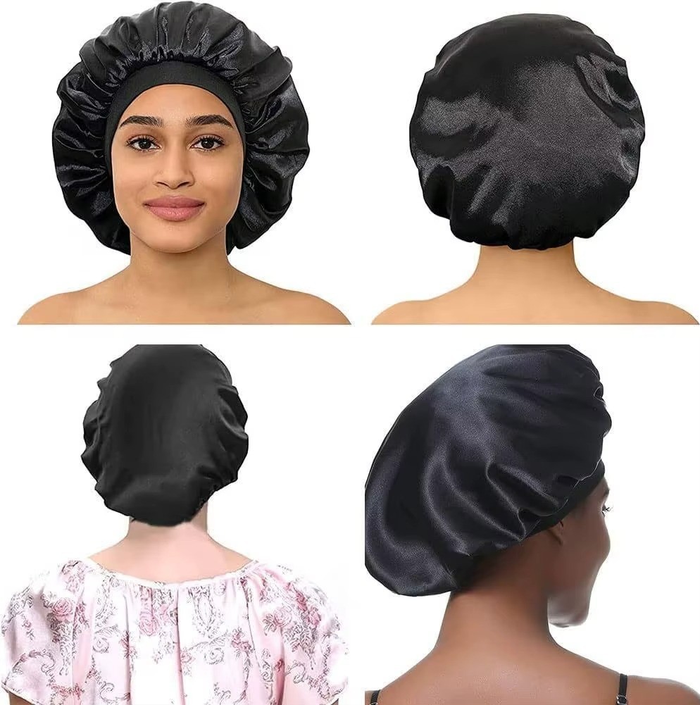 Satin Bonnet Silk Hair Bonnet Adjustable Bonne for Sleeping with Tie Band LOT