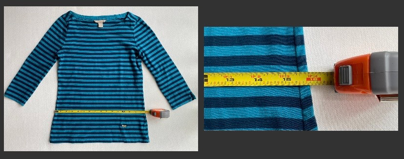 Banana Republic Blue-Green Striped Pullover Top 3/4 Sleeve Women’s XS RN 54023