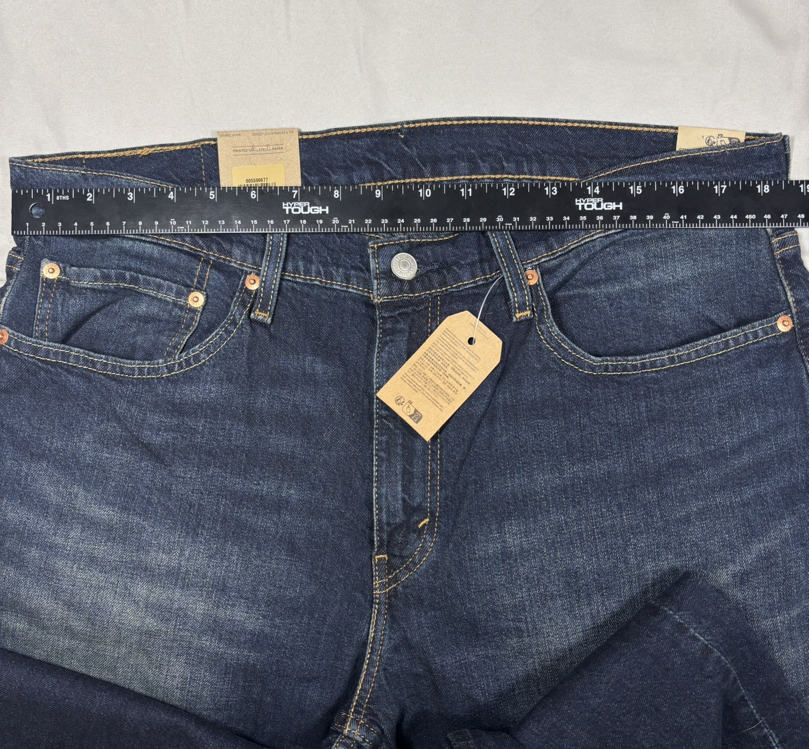 NWT Levi’s 559 Relaxed Straight Fit Stretch Rugged Blue Denim Jeans Mens 36×32