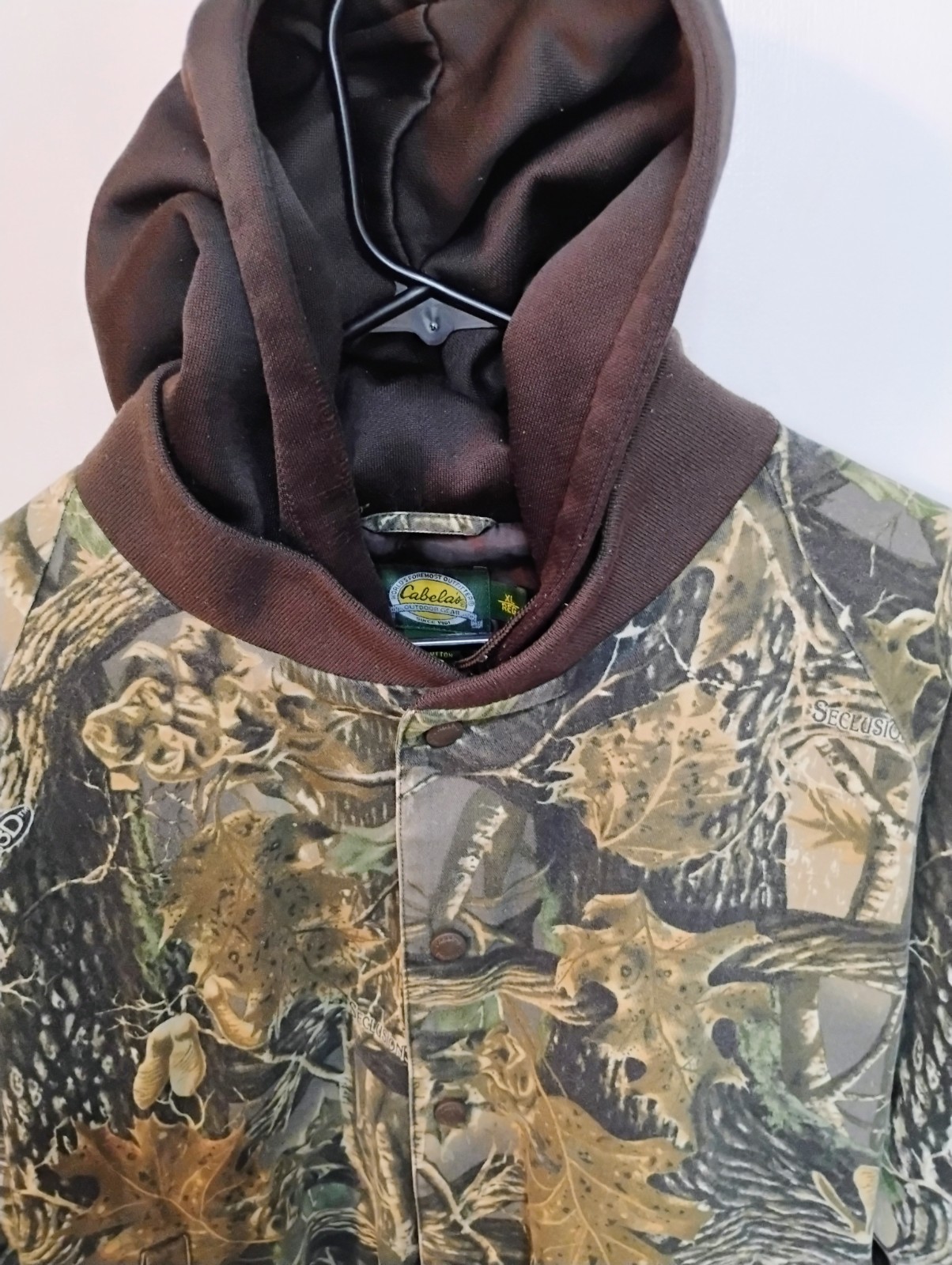 Cabela’s Camo Jacket Mens XL Seclusion 3D Hooded Thinsulate Bomber Hunting