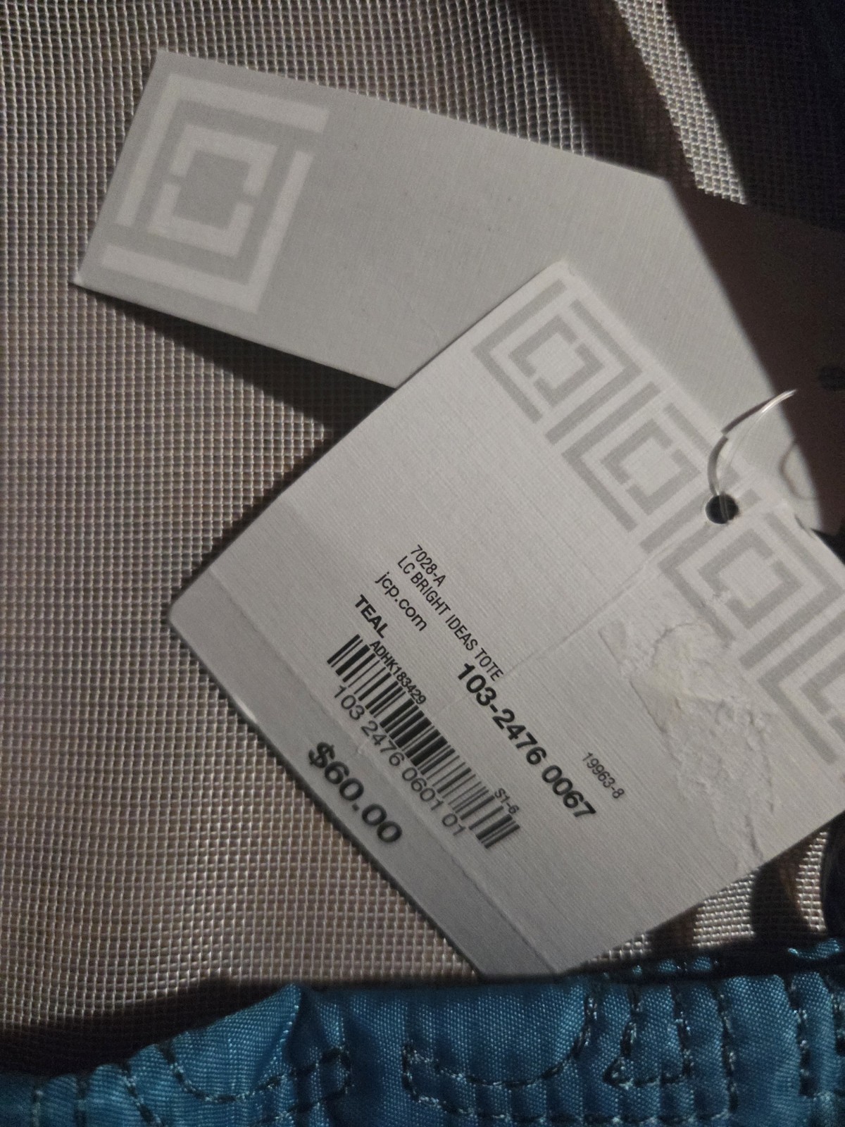 Liz Claiborne Teal Quilted Tote Bag Studded Silver Hardware Double Handles Snap