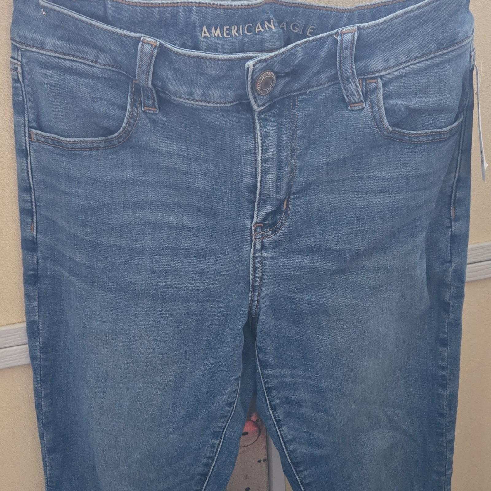 American Eagle Outfitters Women’s Jegging Jeans Blue Denim Stretch Button Zip