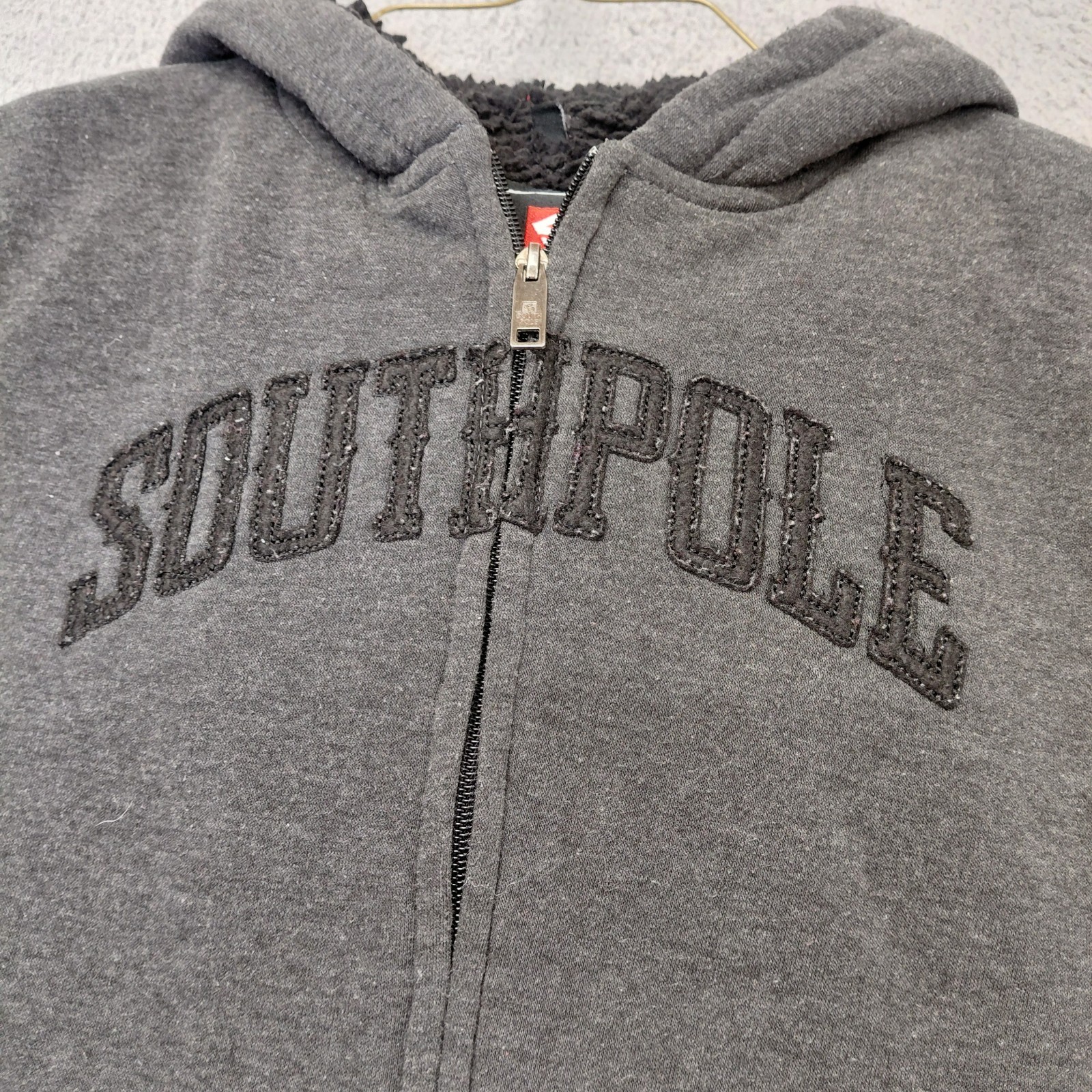South Pole Full Zip Hoodie Youth Size Large 14/16 Black Jacket Sharpa Lined Warm