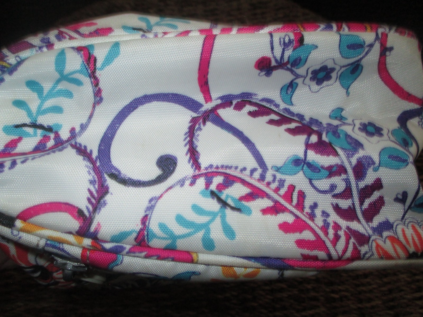 Kipling Keiko Crossbody Bag w/ Paisley Print (No Charm)on White Nylon Base