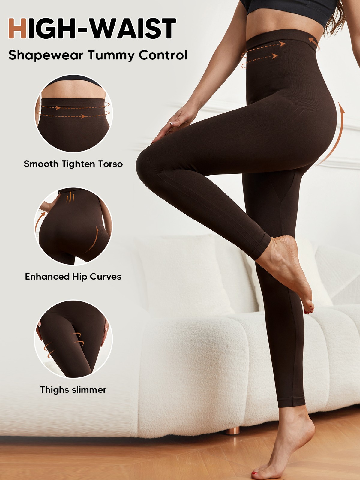 Anti Cellulite Compression Leggings Leg Shaper High Waist Black Pants Shapewear