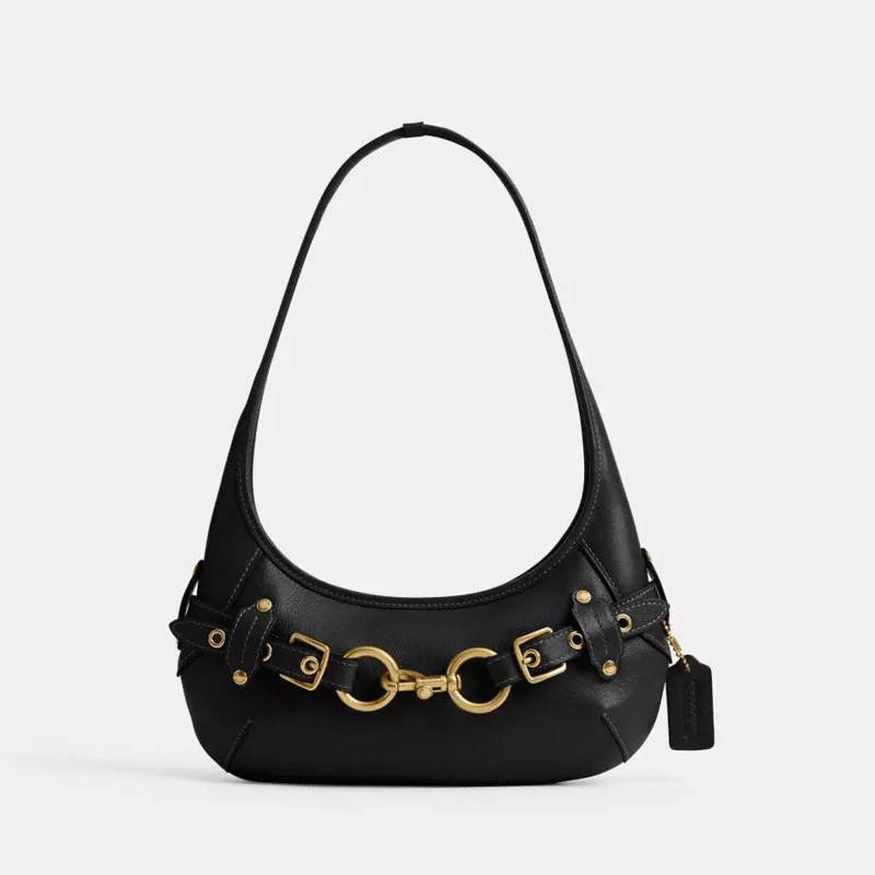 COACH Belted Ergo Shoulder Bag 26 Leather Black CEN80 F/S [DDP]