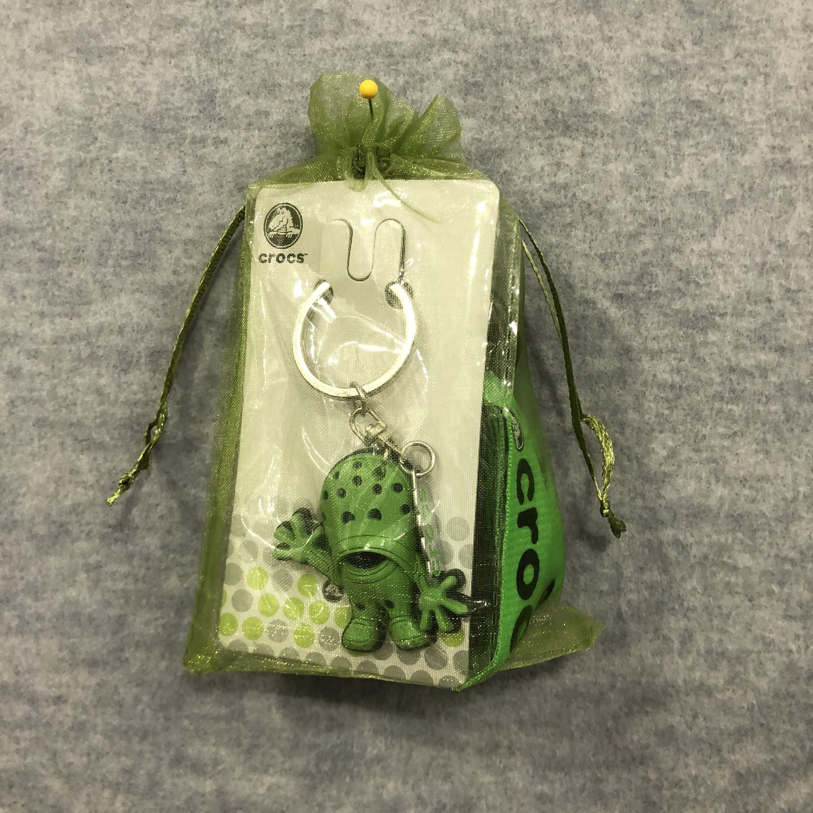 Crocs Croslite Guy Green Figure Keychain Promo Rare New + Green Crocs Lanyard
