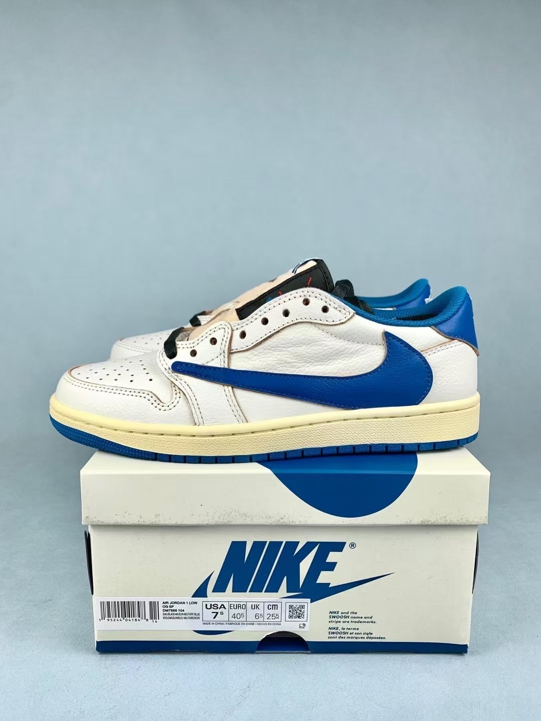 DM7866-104 Fragment Design x Travis Scott x Air Jordan 1 Retro Low Men Shoes