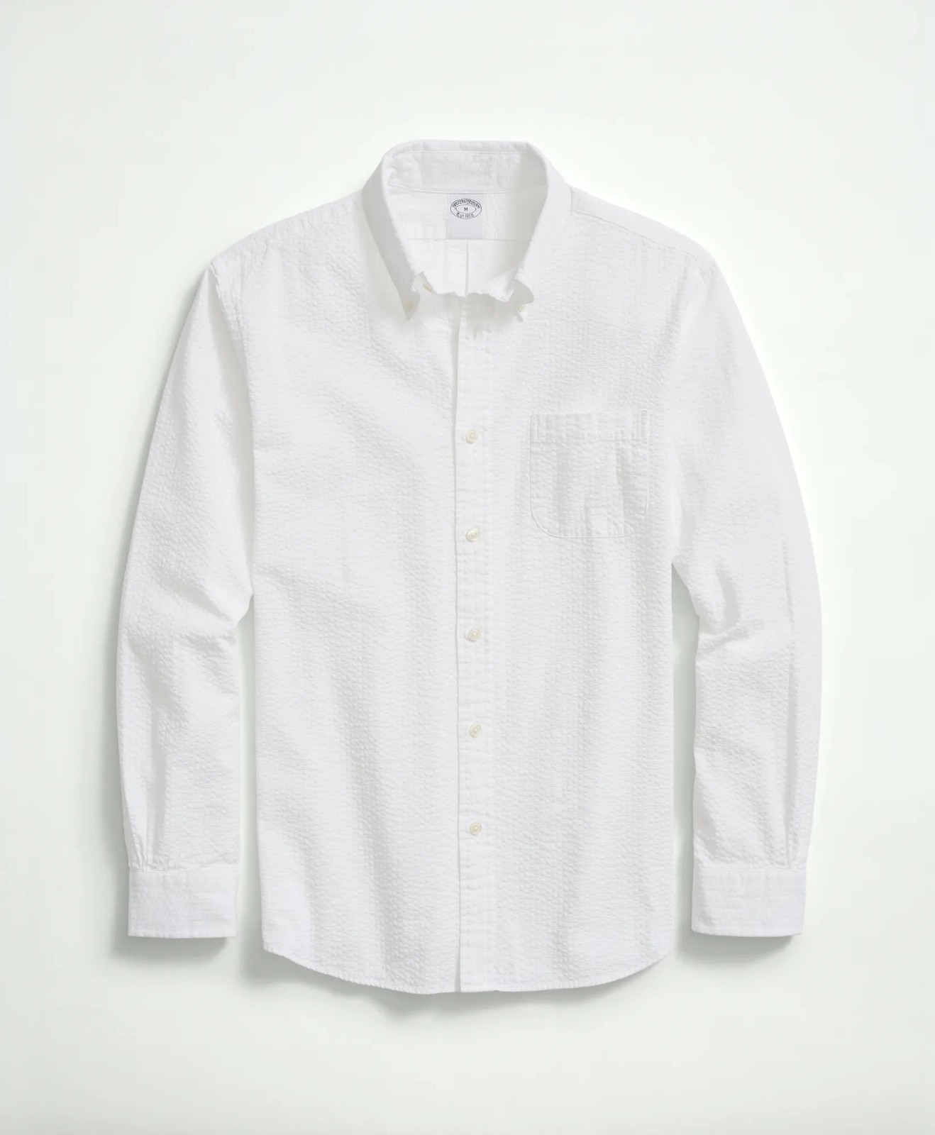 Brooks Brothers Men’s Regular Stretch Seersucker Button Down Long Sleeve Shirt
