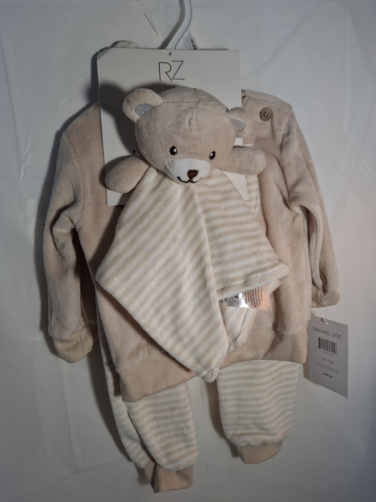 RZ 4pc Set Gender Neutral Lovey Hat Pant Top 3-6M