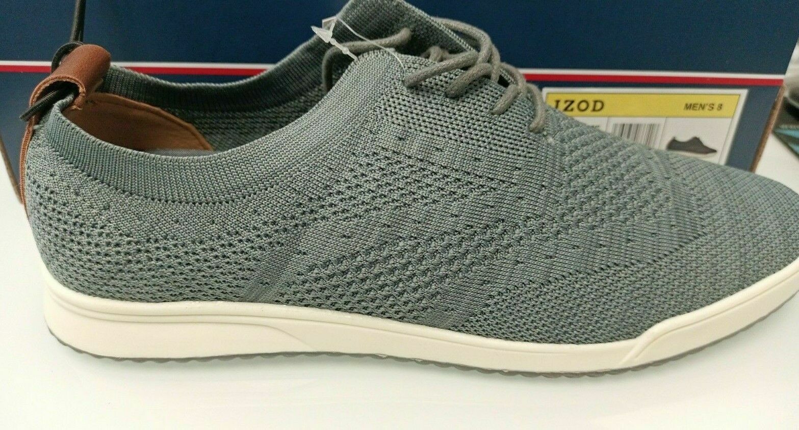 Izod Men Casual Lace Up Oxfords Breeze Knitted Fabric Memory Foam Grey – Choose