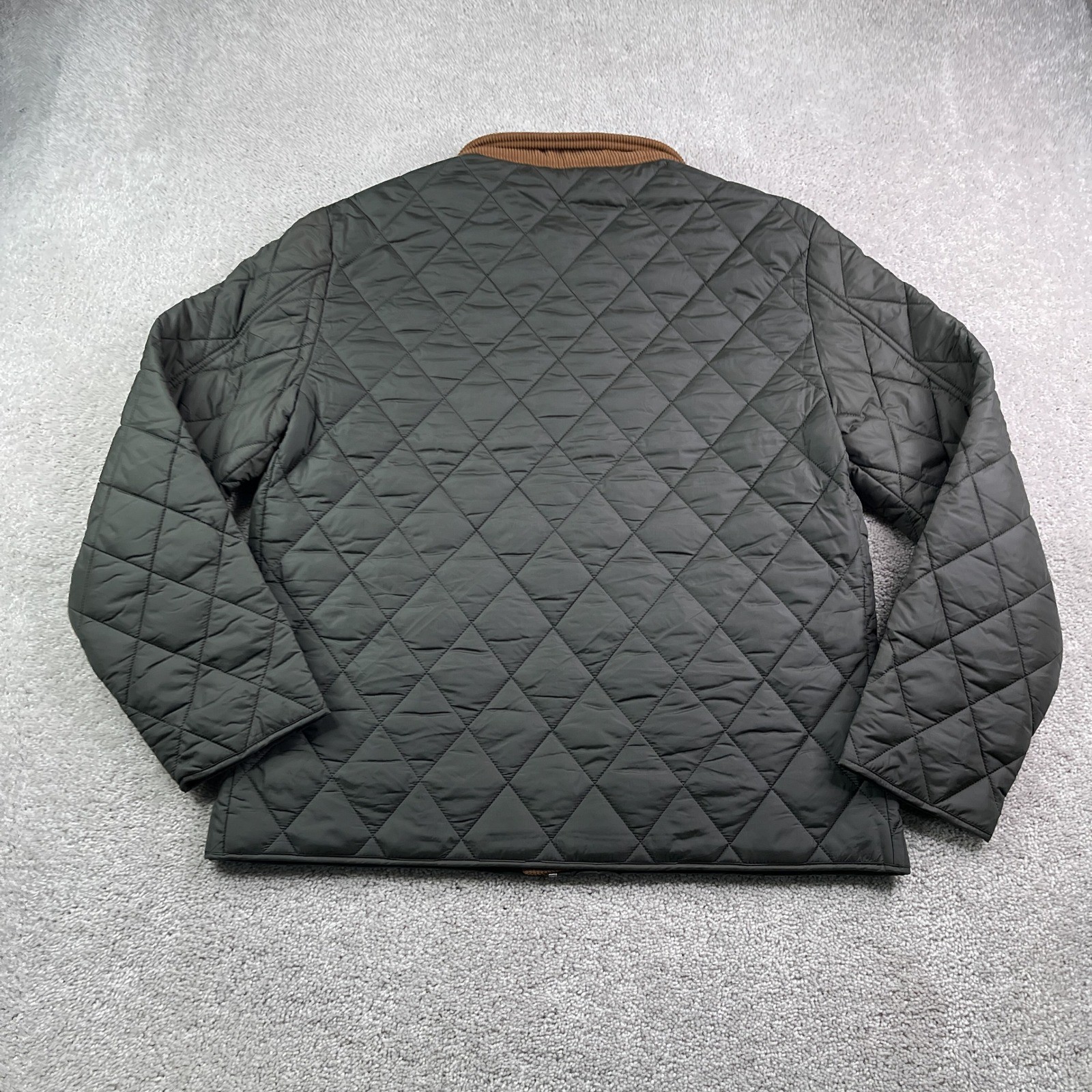 NEW 7Diamonds Rushmore Quilted Jacket Mens Large Grey Corduroy Collar Barn Chore