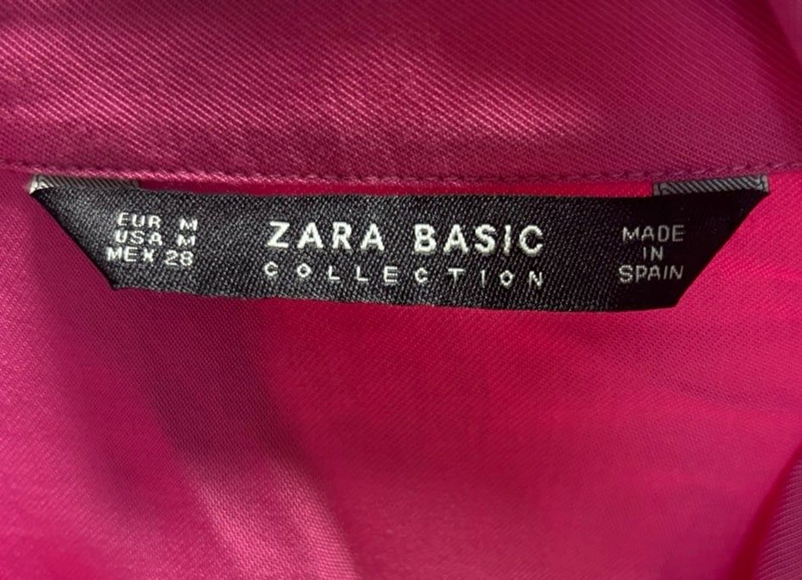 Zara Basic Collection Hot Pink Oversized Long Sleeve Button Up Shirt