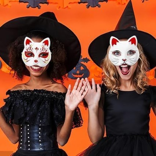5 Blank Cat Masks for DIY Creativity – Elegant Masquerade & Cosplay Accessories