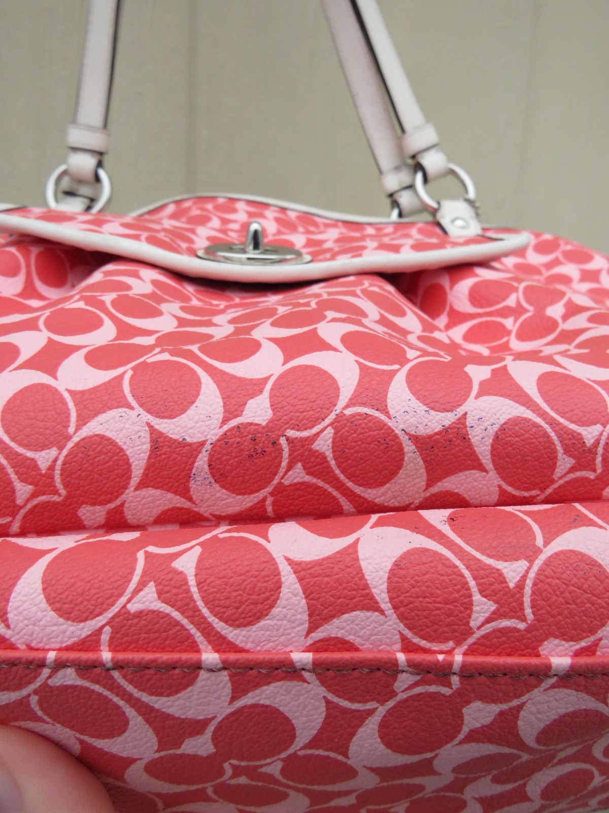 Coach Chelsea Leah Medium Shoulder Tote Bag in Papaya features a signature C