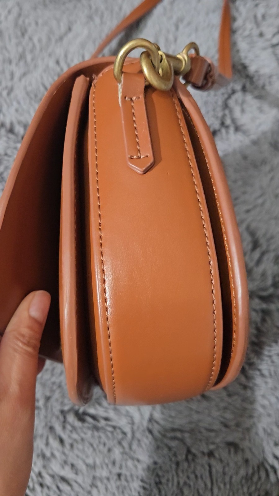 Zara Brown Small Shoulder Bag Magnetic Flap Zip, Adjustable Strap, Pockets