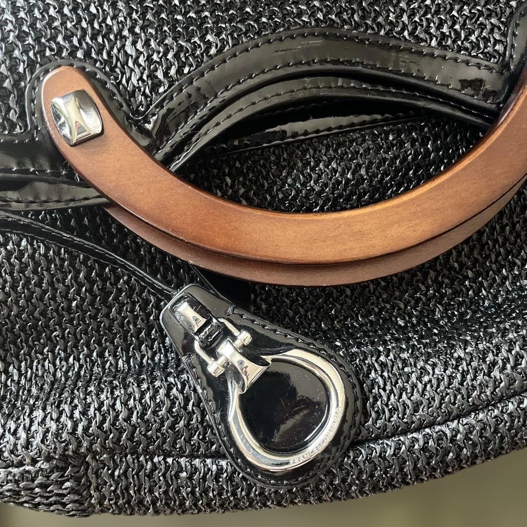 FRANCESCO BIASIA Black Patent Mesh 2WAY Bag