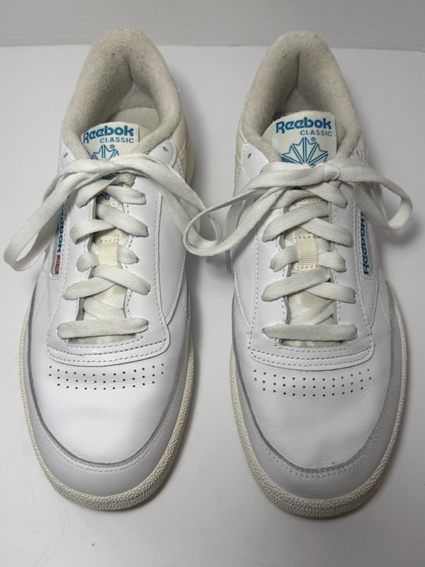 Reebok Classic C 85 Mens Sneaker Blue Logo Shoes Throwback Retro Sz 8.5