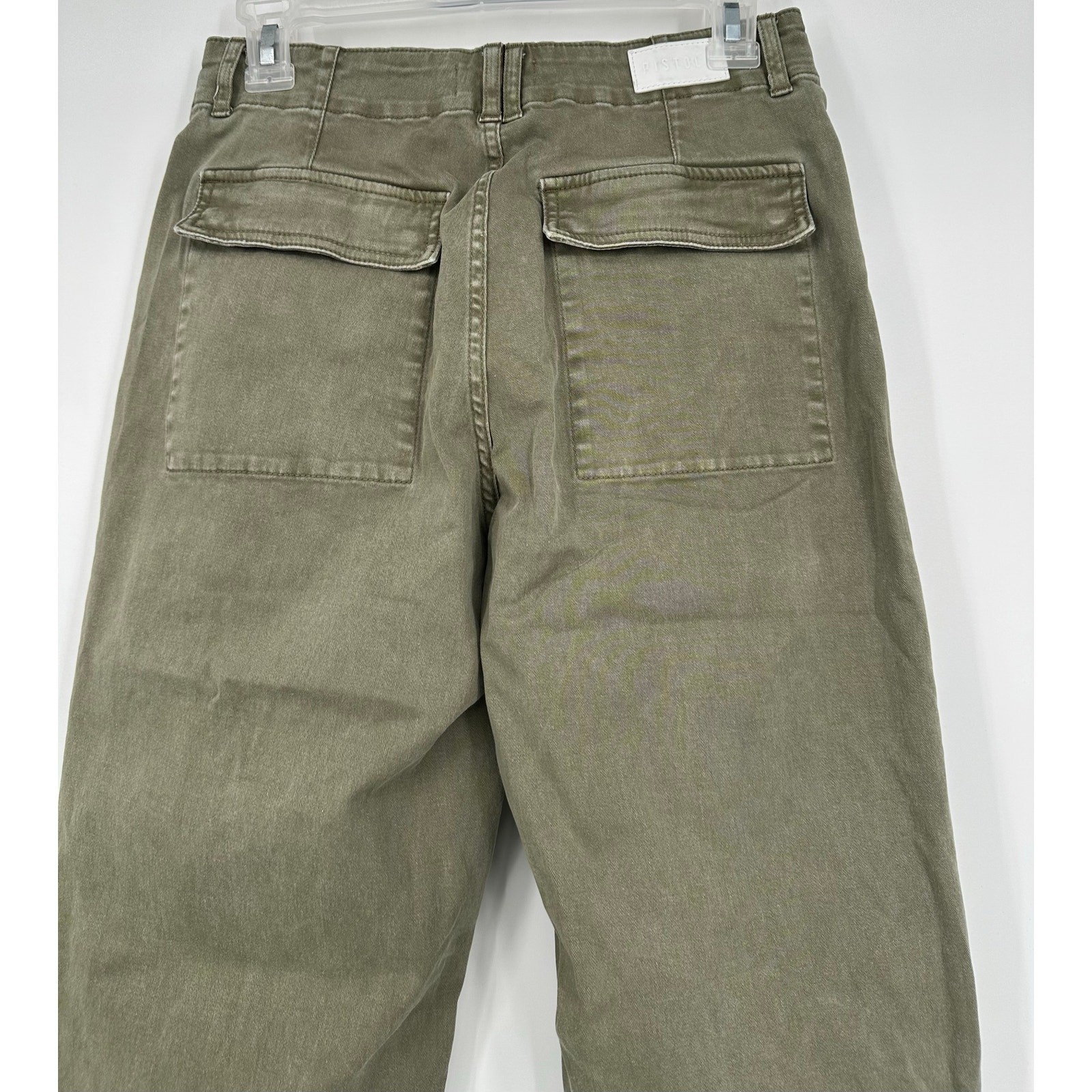 PISTOLA Pamela High Rise Straight Trouser in Dark Olive