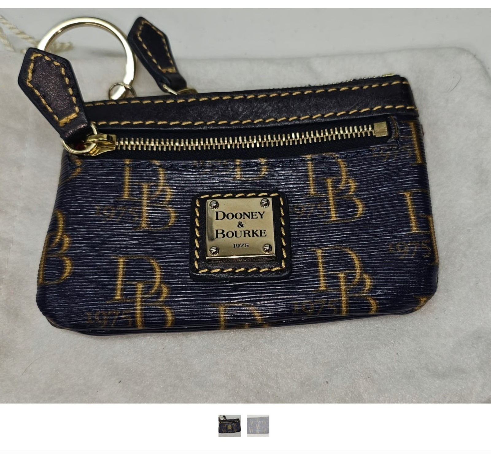 Dooney & Bourke 1975 Signature Canvas Key Coin Case Pouch