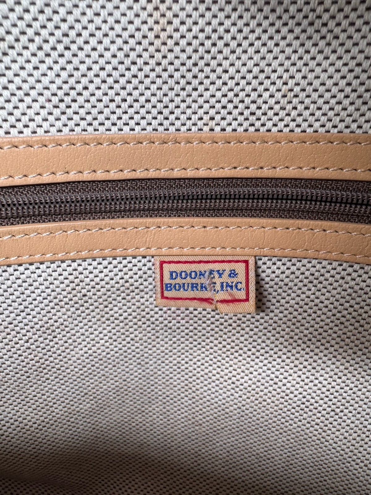 Dooney & Bourke Signature DB Tan Brown Shoulder Purse Tote Bag Handbag