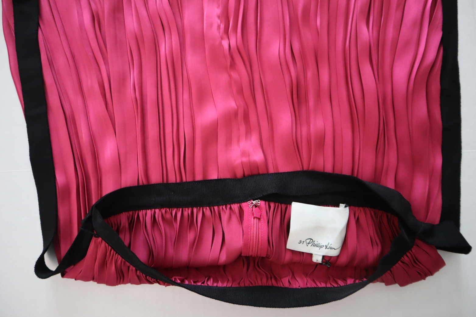 3.1 Phillip Lim F221-3539EPS Sz 2 Dark Raspberry Irregular Pleated Skirt $550