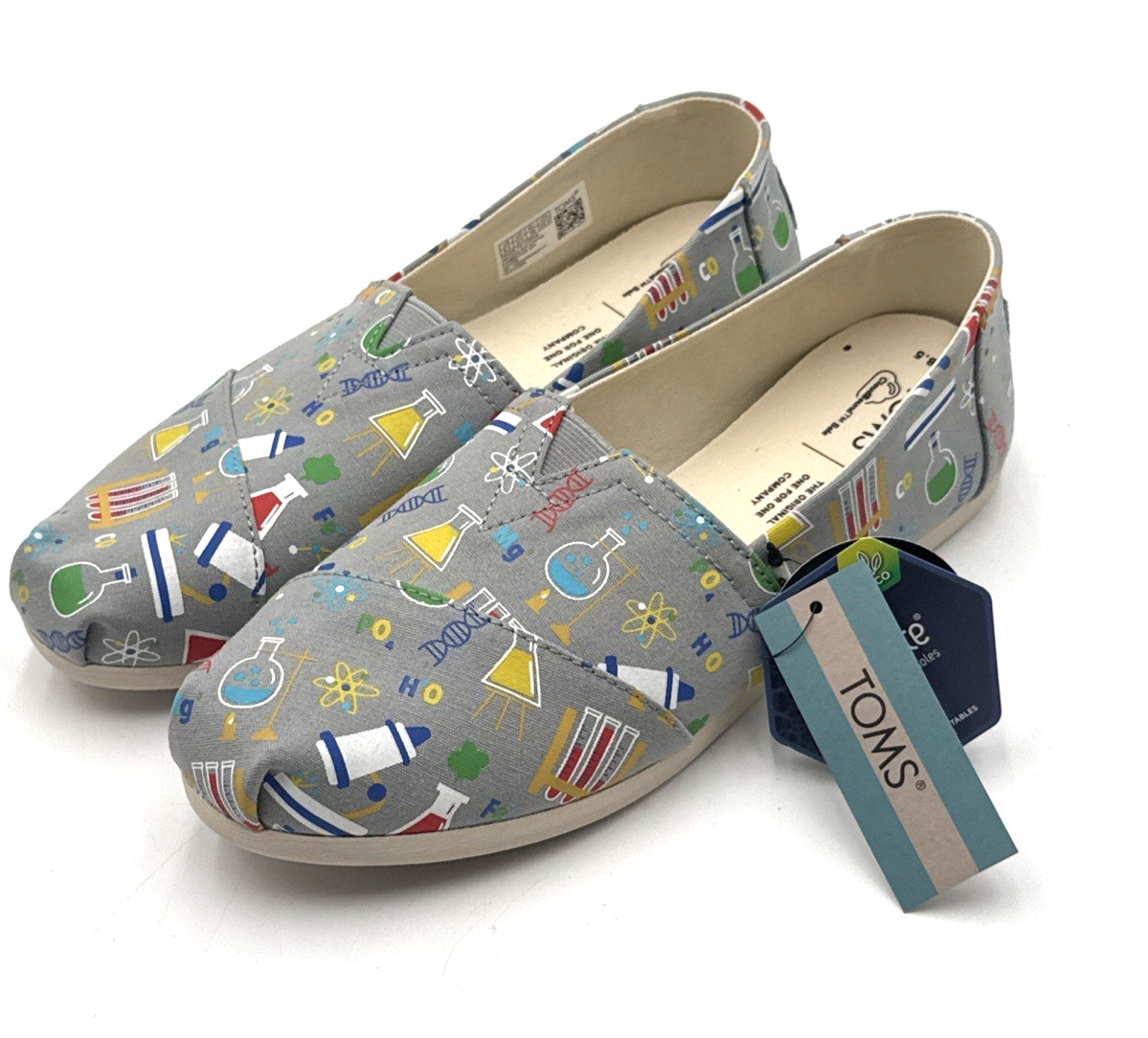 Toms Alpargata Glow In The Dark Chemistry Science Shoes Size 8.5
