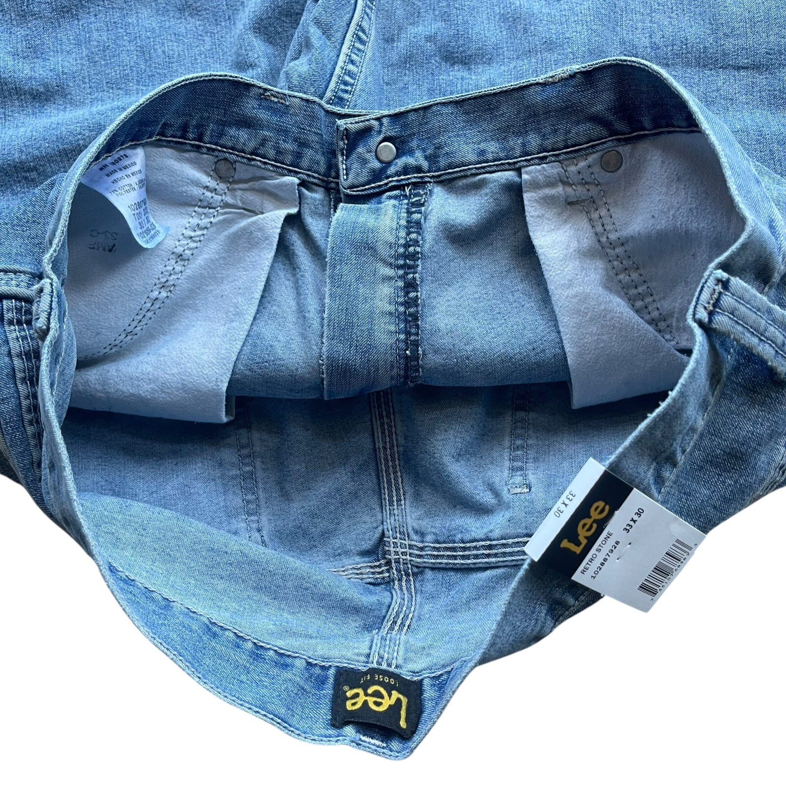 NWT Lee Mens Dungarees Denim Straight Leg Loose Fit Cargo Carpenter Jeans All Sz