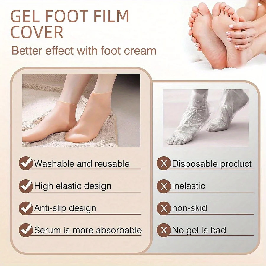 Women Massage Moisturizing Silicone Foot Socks for Dry Cracked Feet Hydrating