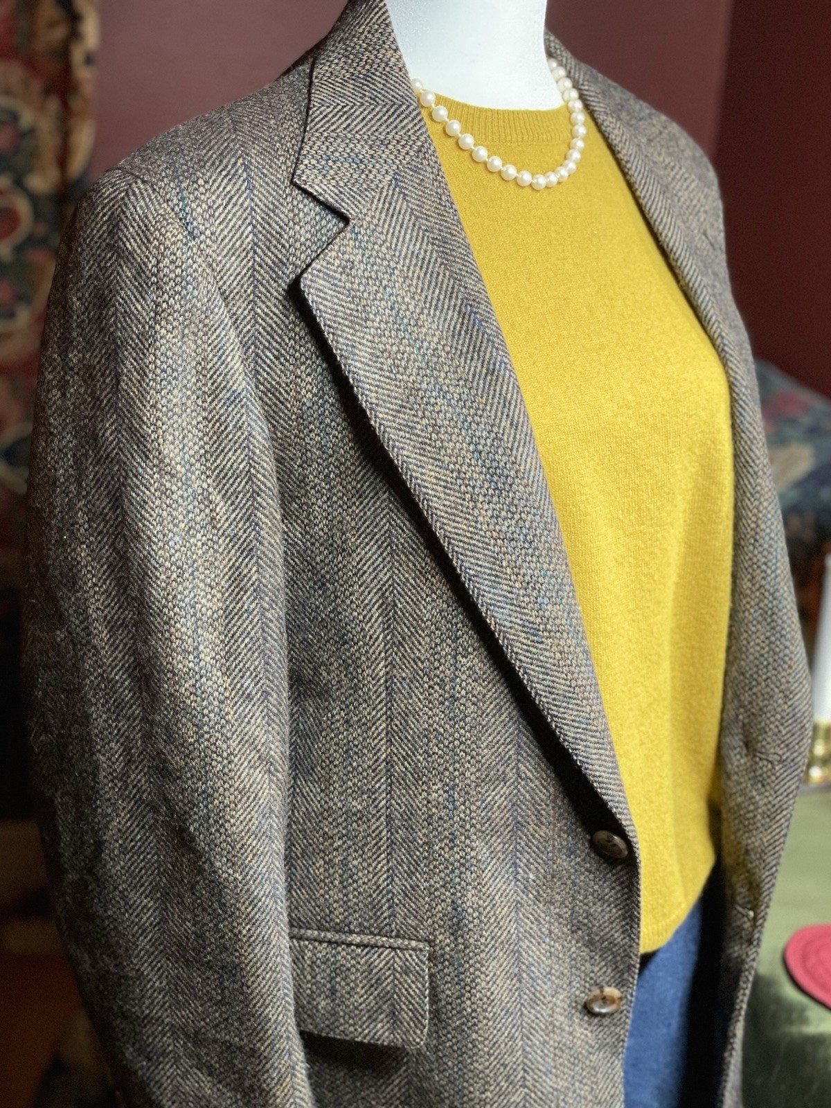 Vintage Cambridge Classics Men’sTweed BlazerJacket SzL UNISEX 70’s 80’s Academic