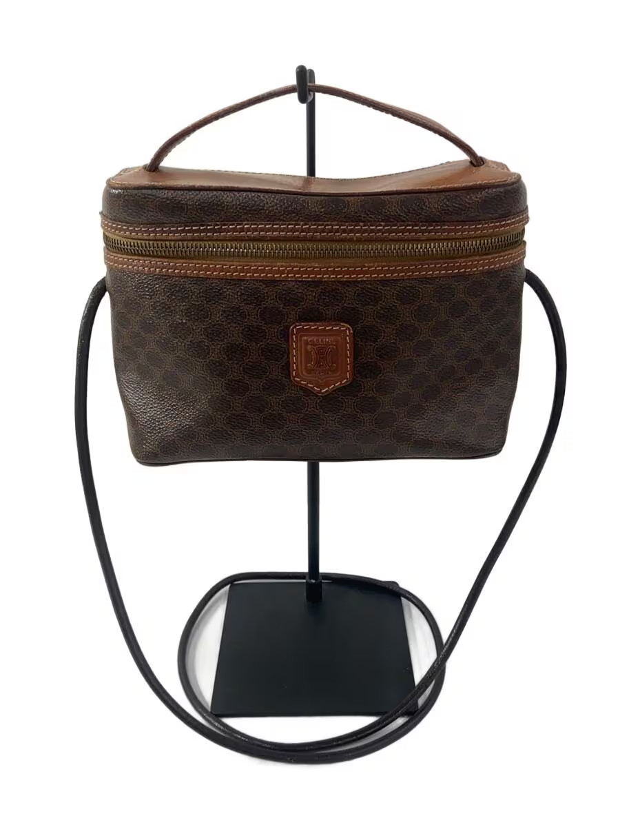 CELINE Shoulder Bag Leather Brown Allover M95