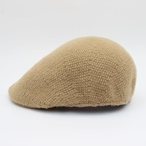 Knit Flat Ivy Newsboy Cap for Men Irish Hat Beret Hat Gatsby Cabbie Cap Camel