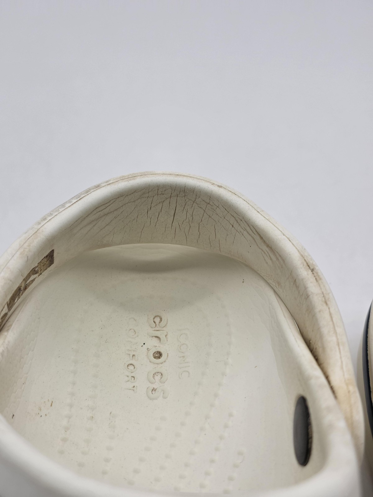 Crocs Bayaband Clog Shoes Womens Size 7 White Slip On Comfort Casual Damaged