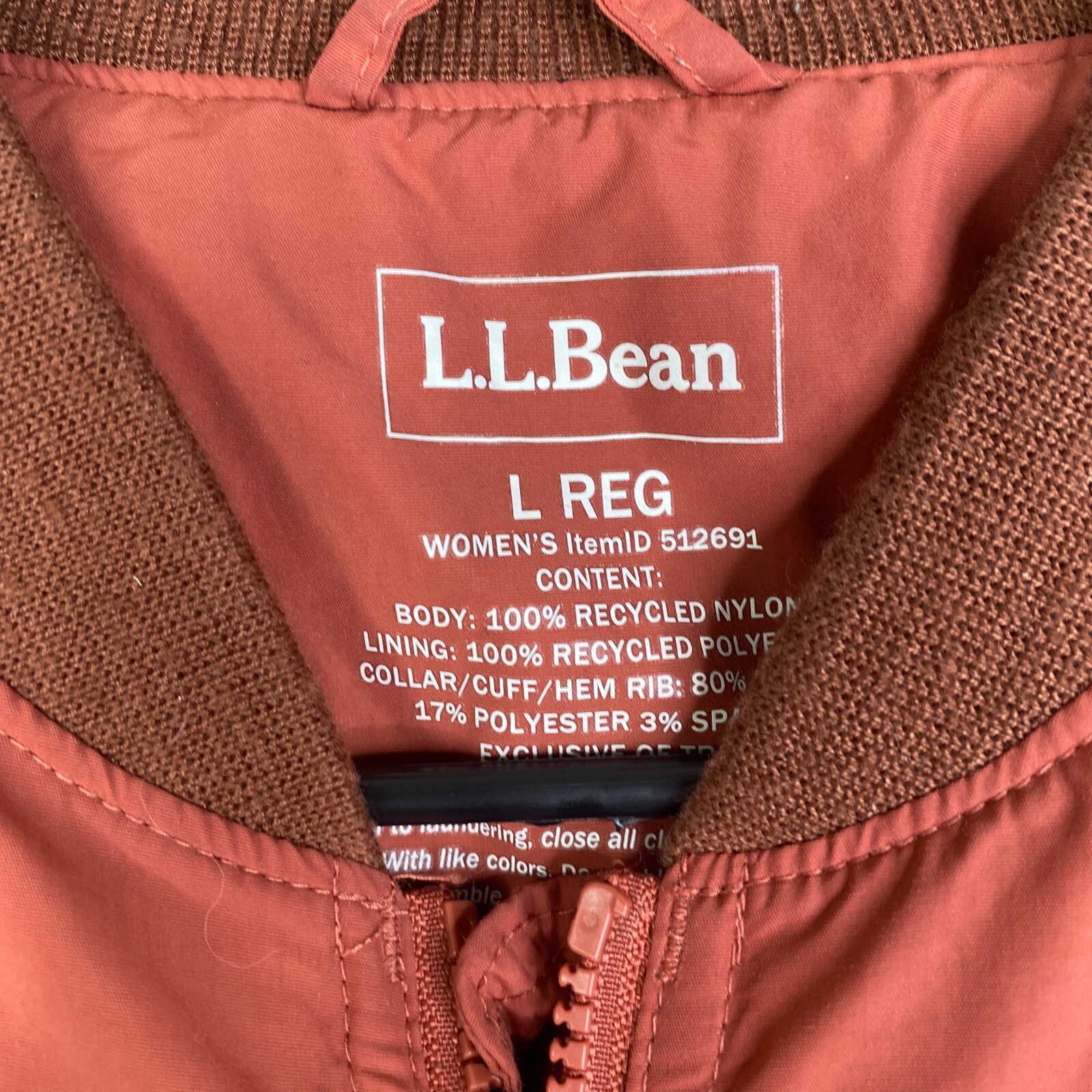 L.L. Bean Women Size Large Regular 3-Season Bomber Jacket Style 512691