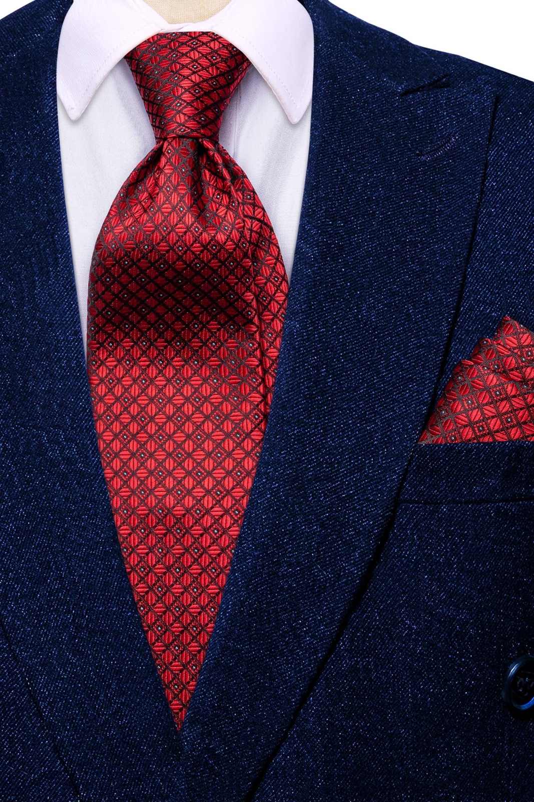 Men 63inches Tie Set Extra Long Necktie Paisley Tie Pocket Suqare Cufflinks B…