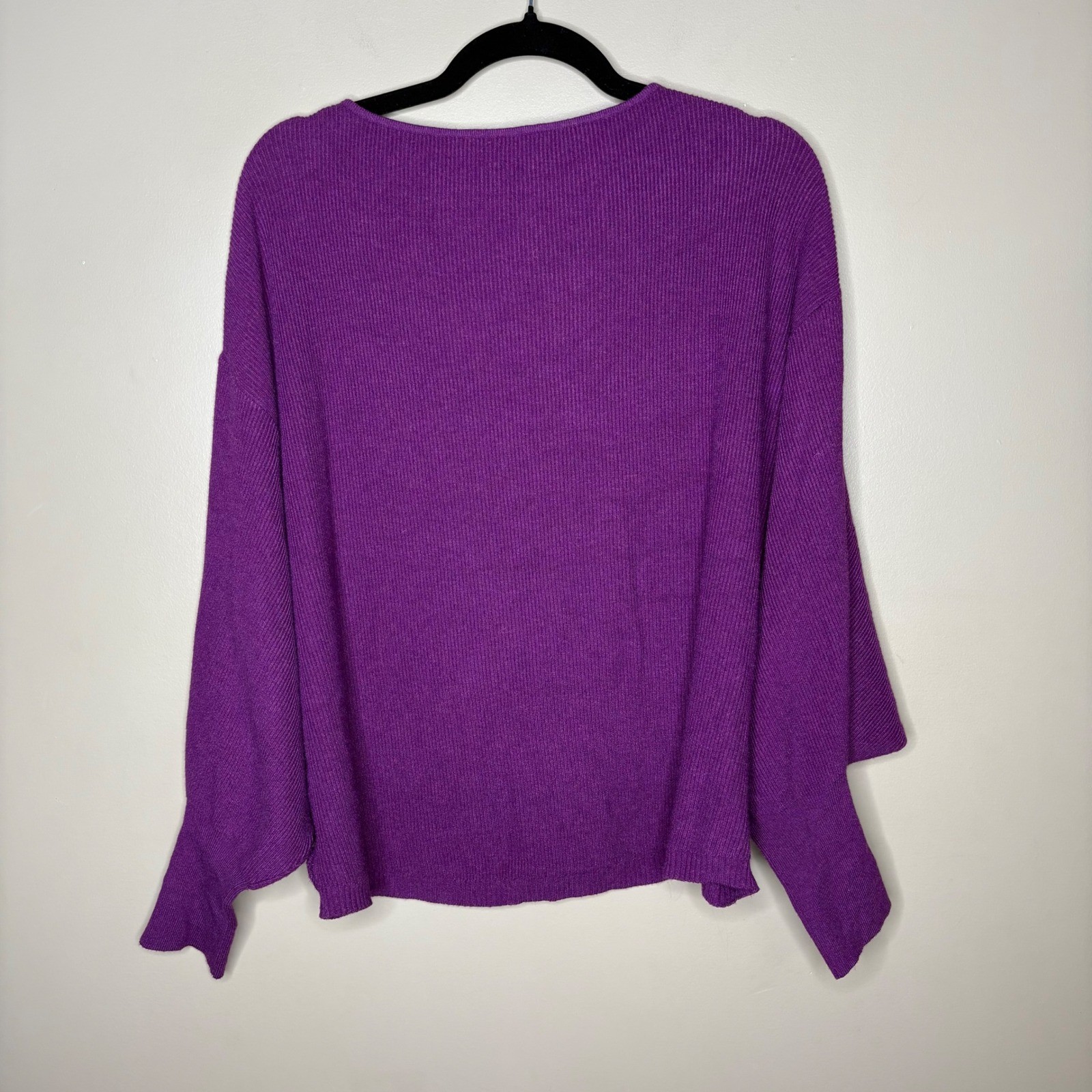 Kerisma Ryker Purple Ribbed Batwing Dolman Sleeve Sweater Size M/L Womens