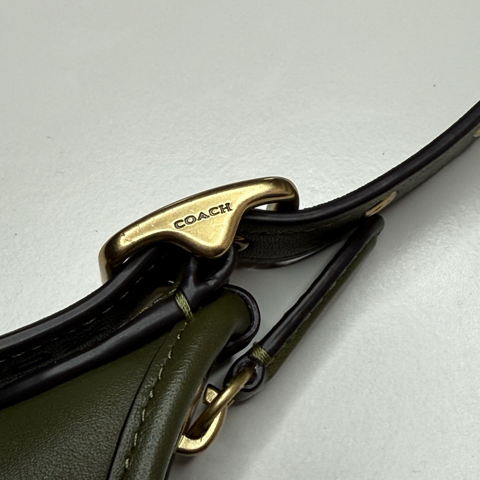 COACH Hamptons Hobo Shoulder Bag CW642 In OLIVE Glovetanned leather Brass