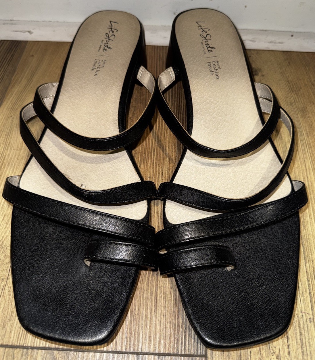 Lifestride Women’s Sling backs Striped Sandals Size 13 All Man Made Materials