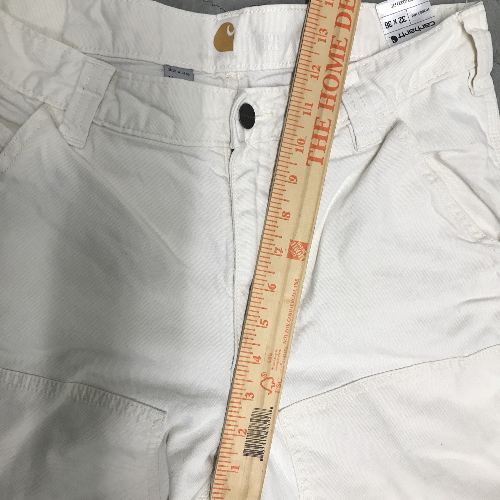 Carhartt Pants Mens 30×33 White Rugged Flex Rigby Double Knee 102802 NAT