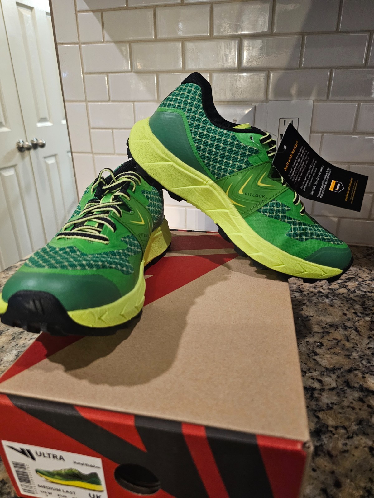 SIZE 7W, VJ trail running shoes Made in Finland, MADE WITH KEVLAR