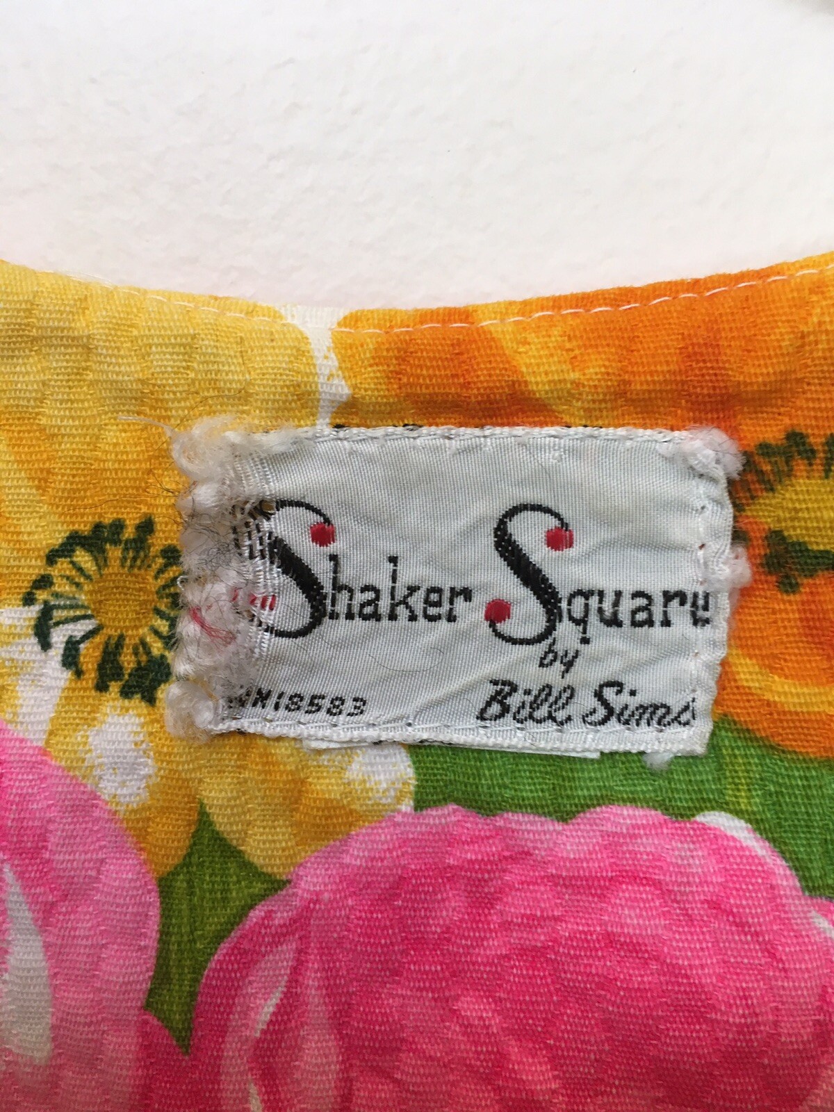 Shaker Square by Bill Sims Vintage Housecoat Front Pockets Metal Zip 60s M/L