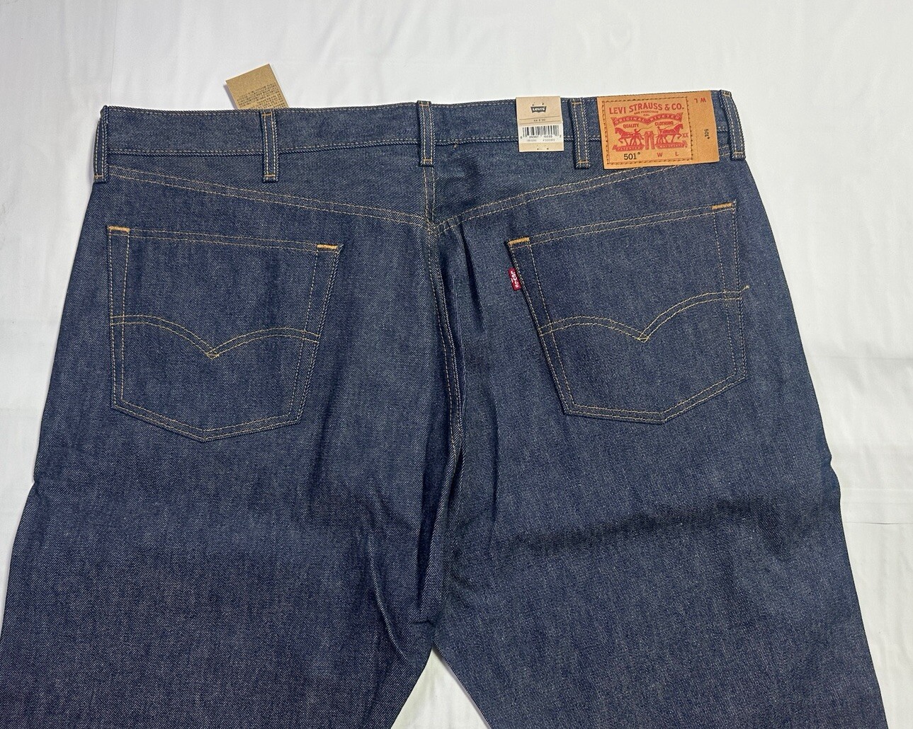 New Levi’s Men’s 501 Shrink-To-Fit Straight Jeans Rigid Blue Big & Tall 44 x 30
